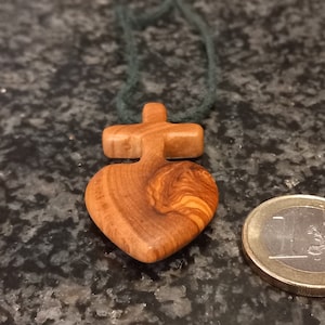 Cross & Heart - Olive wood
