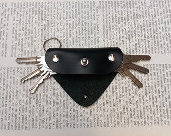 Leather keychain key holder,  Holds 1-6 regular keys, soft leather, 5 mm bolt ( 13/64 inch )