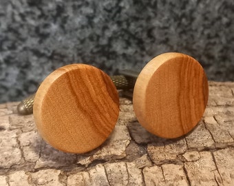 Olive Wood Cuff Links