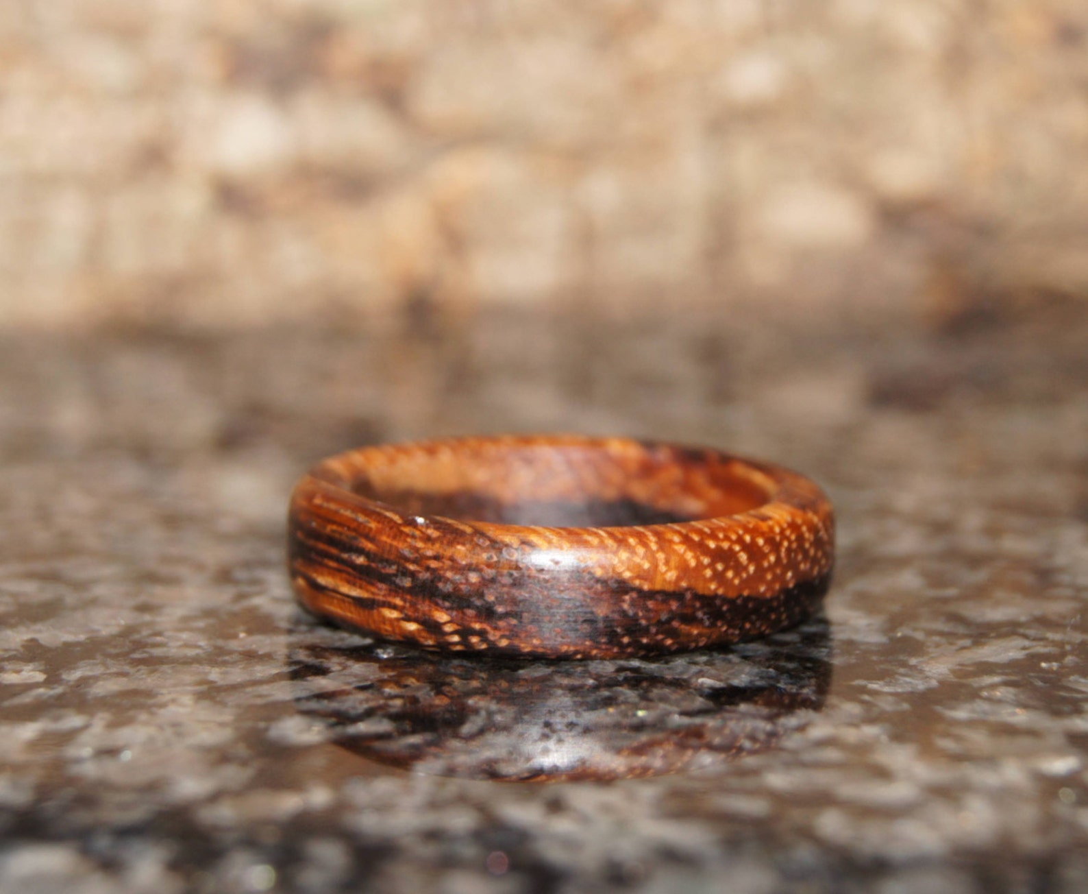 Zebra Wood Ring Any Size Etsy