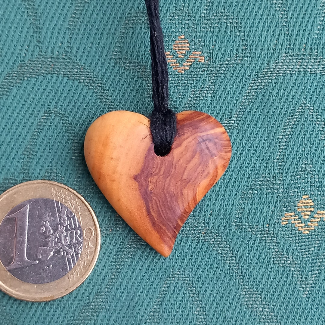Olive Wood Heart, Wood Jewelry, Heart Etsy