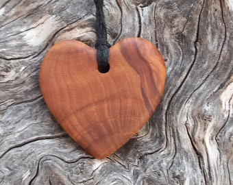 Olive Wood Heart, Wood jewelry, Heart