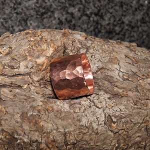 Any Size - copper ring band, unisex copper ring band, beaten texture ring