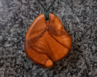 Olive Wood Pendant, wood jewelry, wood grain