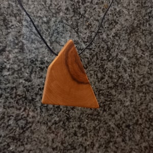 SALE - Olive Wood Necklace , wood jewelry, ufo jewelry