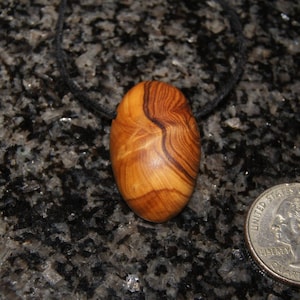 Olive Wood Pendant, wood jewelry, wood grain