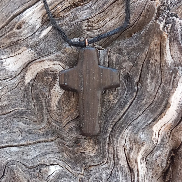 Bog Oak Cross, wood cross,  fossil bog oak