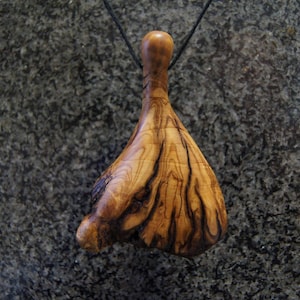 Pingente de madeira de oliveira, joias de madeira, grão de madeira