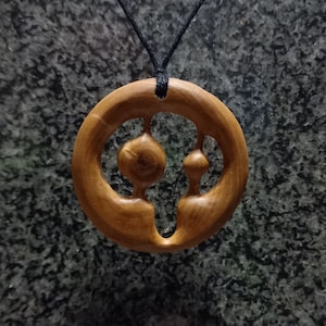 Abstract face - Olive wood
