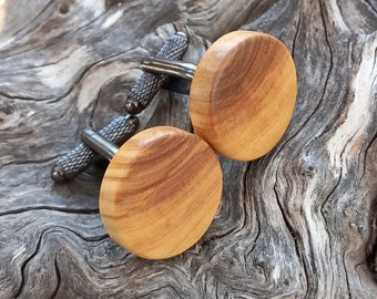 Boutons de manchette en bois d'olivier