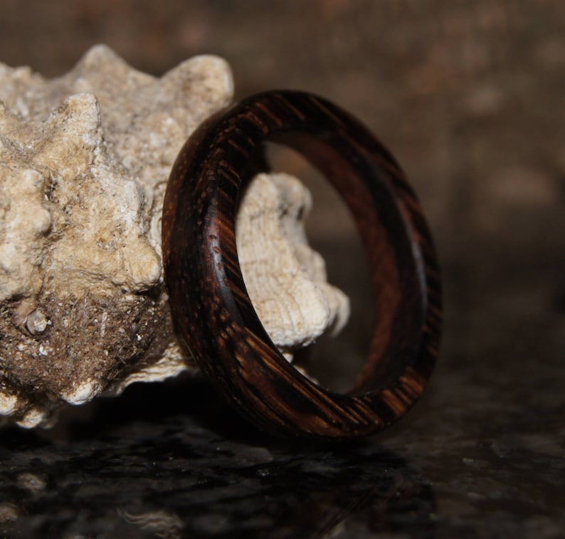 Zebra Wood Ring Any Size Etsy