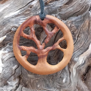 Olive Wood Necklace, wood jewelry, Tree of Life