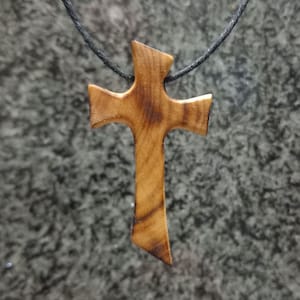 Olive wood cross, burned