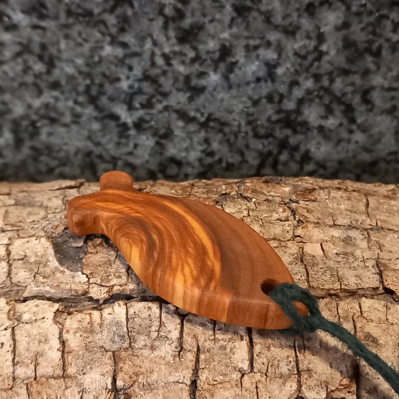 Olive Wood Pendant, wood jewelry,fish image 4