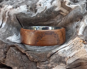 Oak & tungsten ring - size 12