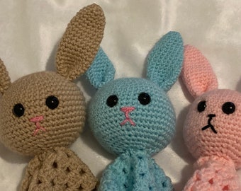 Crochet bunny blanket, floppy ears, crochet bunny comforter