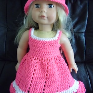 PDF Crochet Pattern for Summer Dress and Hat for 18 Inch Doll - Etsy