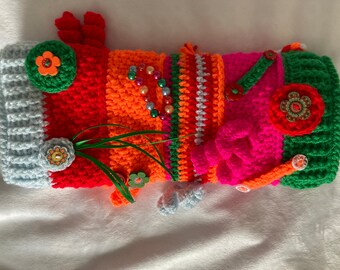 Fidget Muff, Alzeimers/Dementia, Handmade in Bright colours & Textures