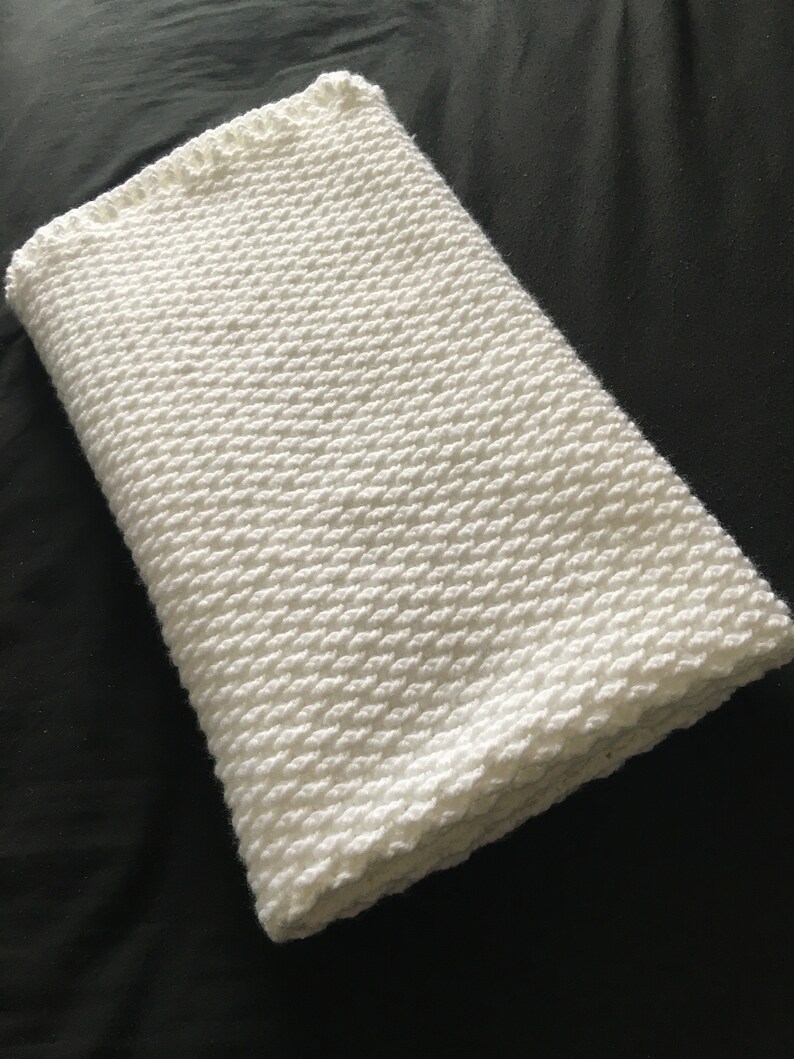 White Baby Blanket Crib Blanket Pram Blanket Baby Gift Etsy UK