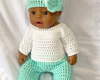 Poupées bleu profond Main Crochet Tricot Chaussures Fit Baby Born Annabell reborn 15-19" 