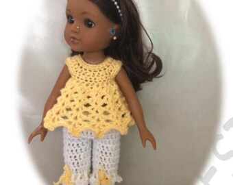 PDF Crochet pattern for 14 inch doll