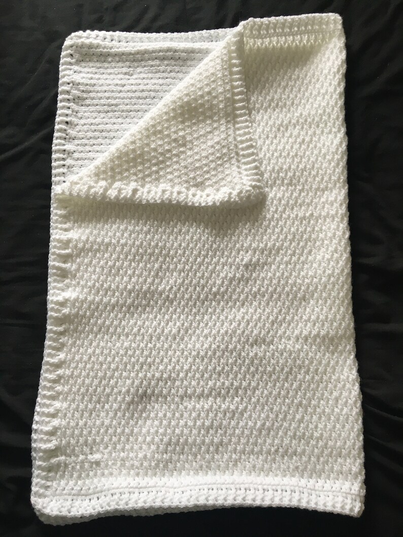 White Baby Blanket Crib Blanket Pram Blanket Baby Gift Etsy UK