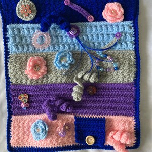 Fidget Square, Lap Blanket, Alzeimers/dementia, ADHD, Handmade in