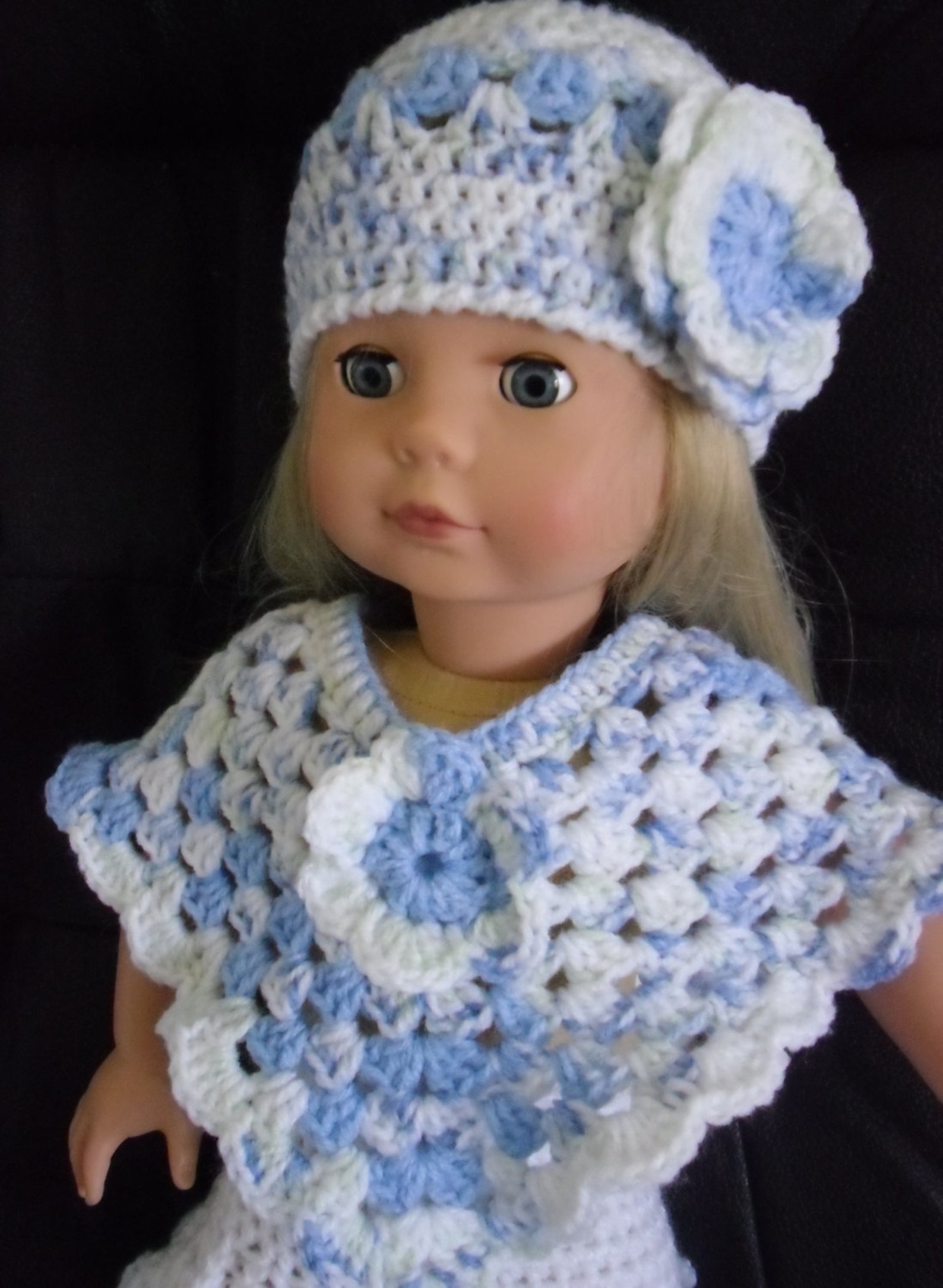 PDF Crochet pattern for hat and poncho for 18 inch doll | Etsy