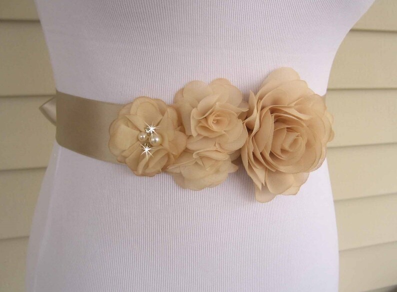 Champagne Wedding Dress Sash Bridal Sash Wedding Sash Wedding | Etsy