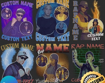 Canva Editable Bootleg Rap Shirt Template Bundle (Digital Download)