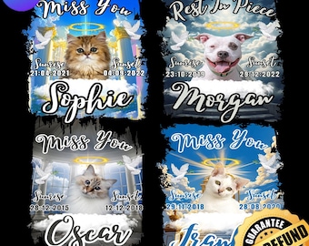 Pet Loss Memorial Canva Template, Dog Cat Picture Tribute (Printable DTF PNG)