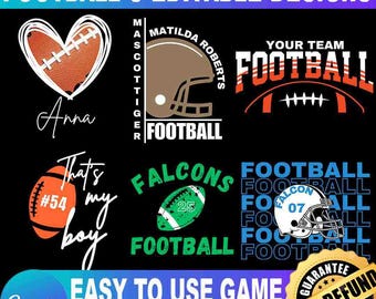 Football Team Shirt Design Canva Template | Game Day, Editable (PDF)