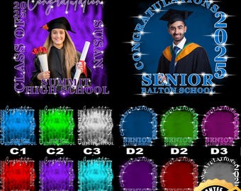 Graduation Bootleg Editable Poster Template Bundle, Custom Student Photo T Shirt Design (Canva)