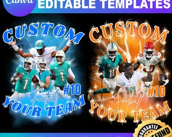 Football Team Canva Template, Custom Player Design (PDF)