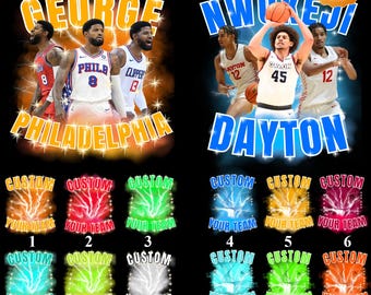 Basketball Bootleg Shirt Design Template, Canva Editable (PDF)