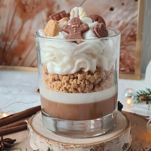 Julljus Pepparkaksdröm – doftljus med pepparkaksmotiv i glas, handgjord julklapp