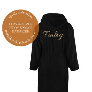 Hooded TERRY bathrobe with name embroidery, embroidered robe, bathrobe with name, name embroidered robe, personalized gift, dressing gown