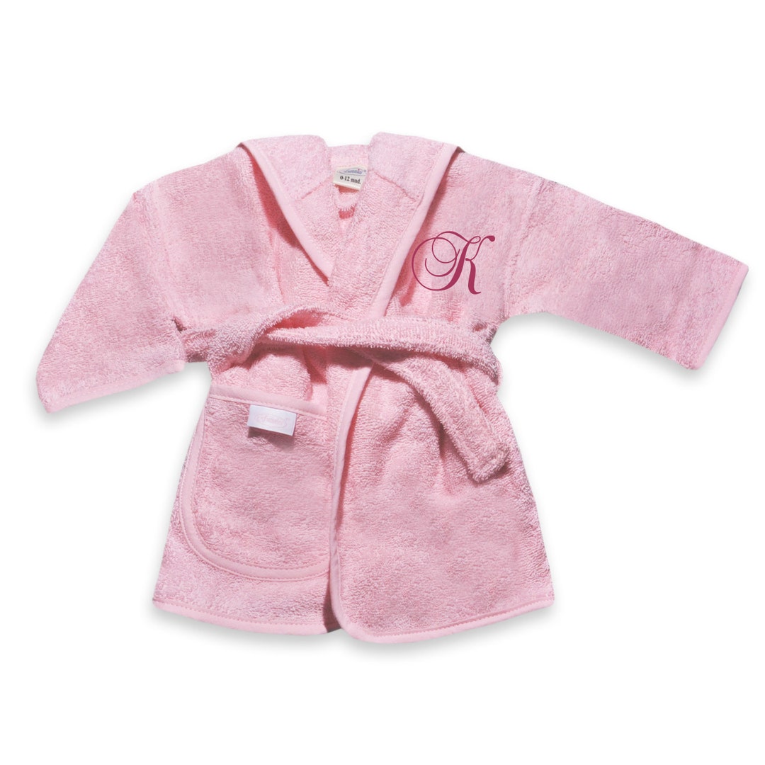 Personalized Toddler Bathrobe BABY PINK Embroidered Kids Etsy