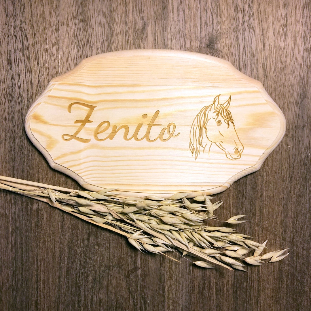 Wooden Stable Door Name Sign, Horse Barn Sign, Engraved Name