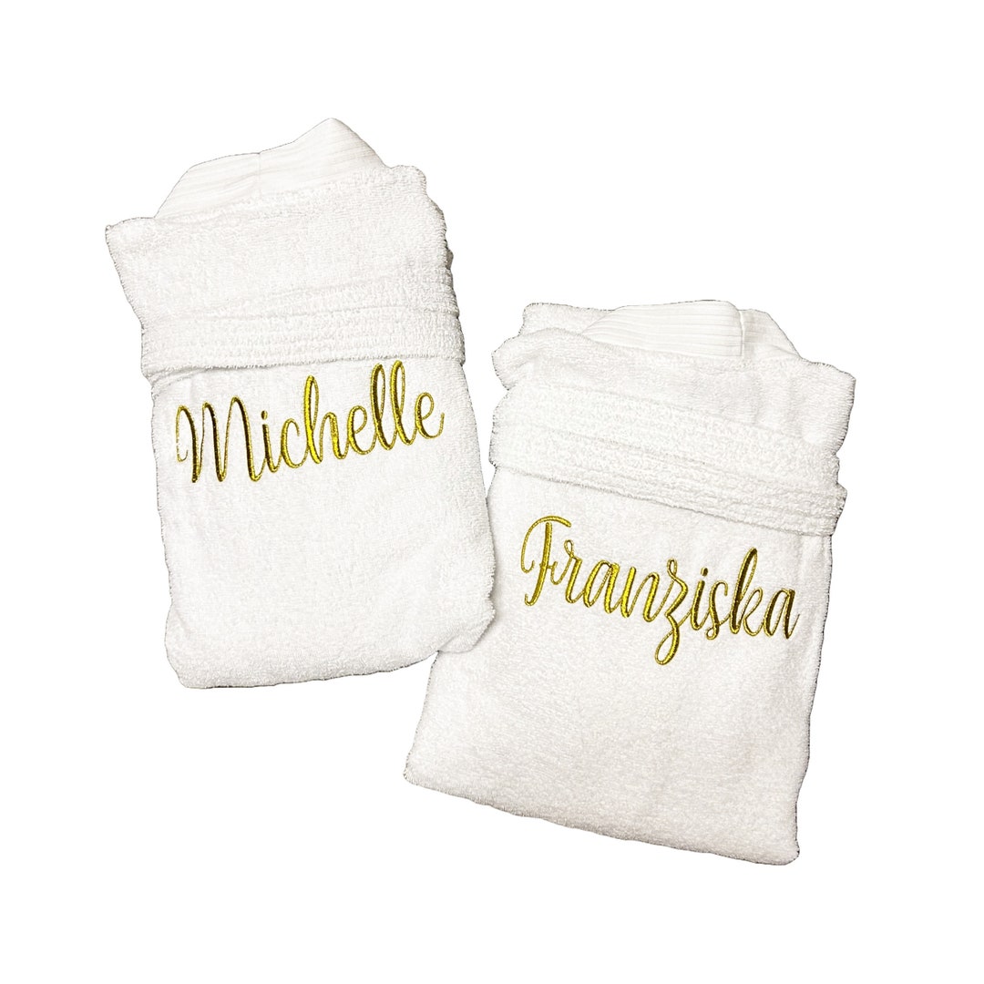 TERRY Bathrobe With Name Embroidery on the Back Embroidered Etsy