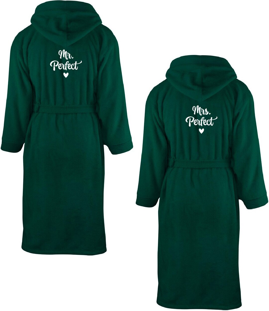 Set of Hooded Bathrobes Mr and Mrs Perfect Embroidered Etsy