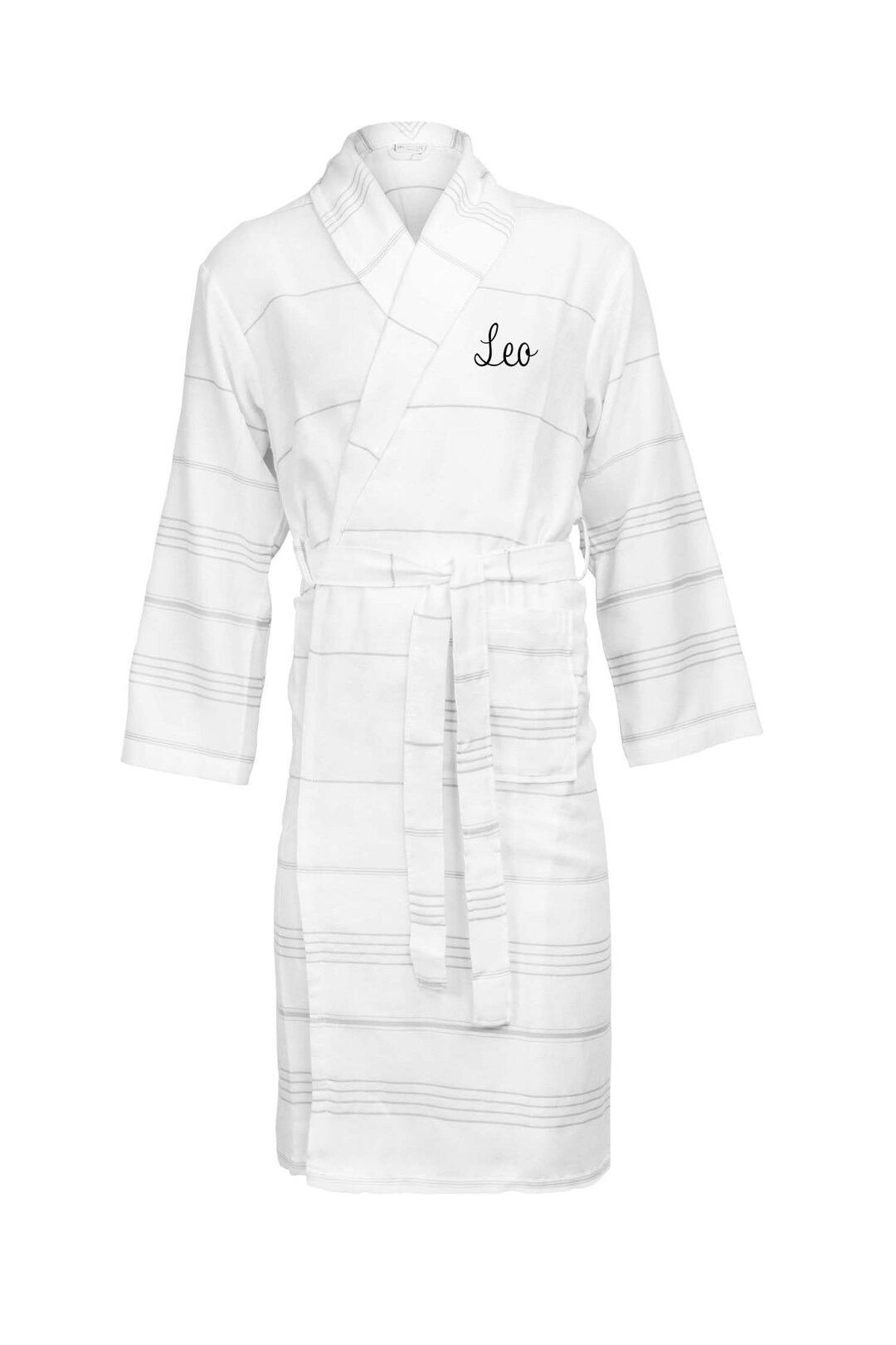 WHITE Hammam Bathrobe With Name Embroidery Embroidered Robe Etsy