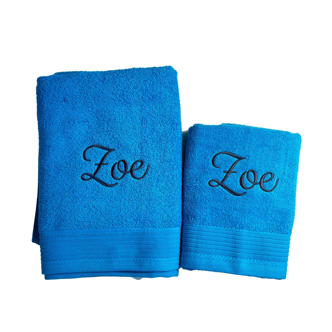 Terry Cotton Towel Set With Name Embroidery Shower Towel With Name