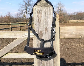 Custom Embroidered Horse Halter: Fleece Padded Personalized Tack