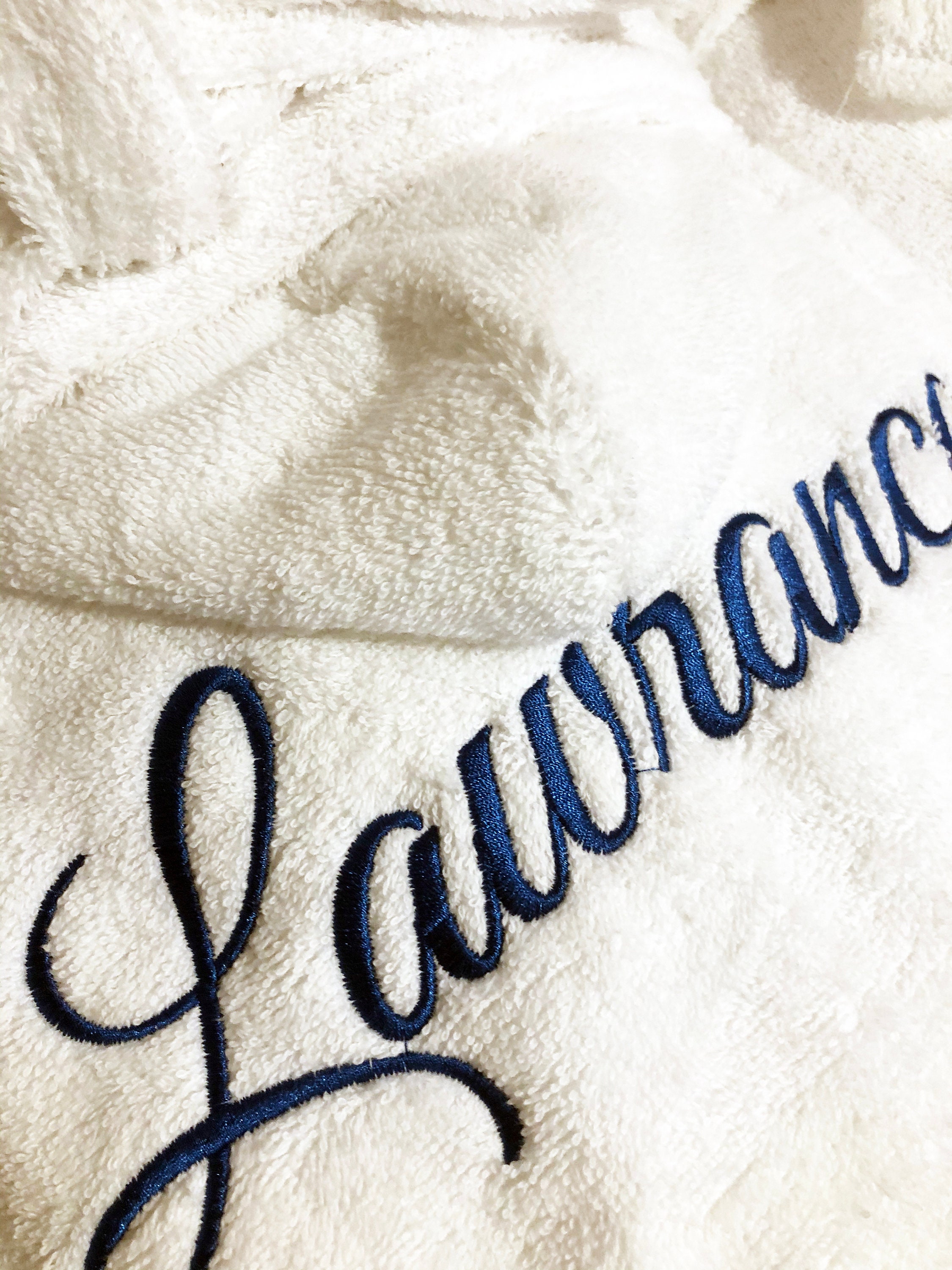 WHITE hooded bathrobe with name embroidery embroidered robe Etsy