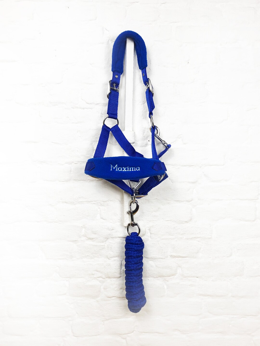 Horse Halter With Name Embroidery Matching Leadrope Etsy