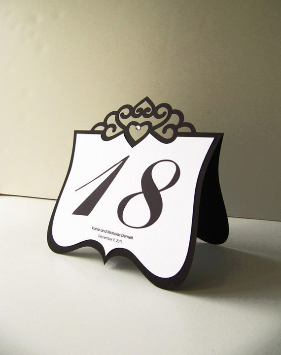 Items similar to Large Folded Layered Table Number Cards White and