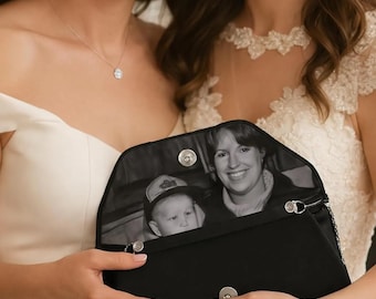 Personalized Photo Clutch for Wedding, Mother of the Bride Gift, Custom Picture Purse, Bridal Clutch, Memory Photo Bag, Gift for Mom