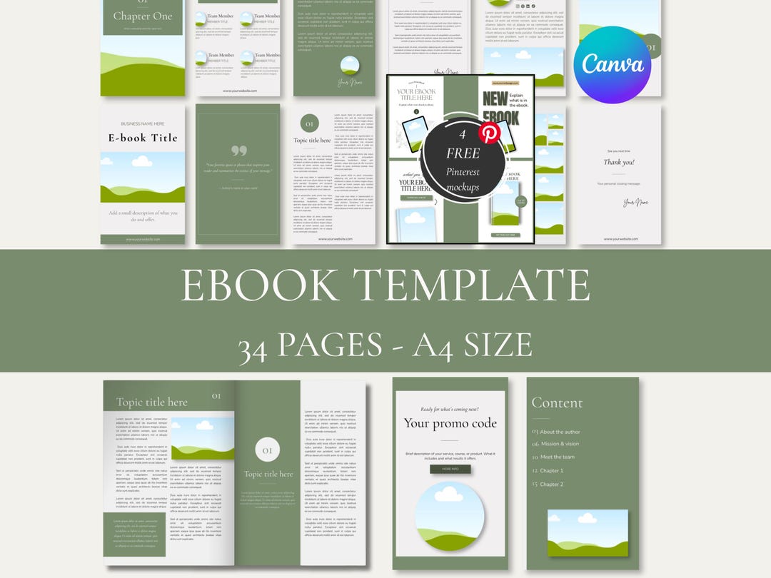 Editable Ebook Template, Small Business Canva Ebook Template, A4 Size ...