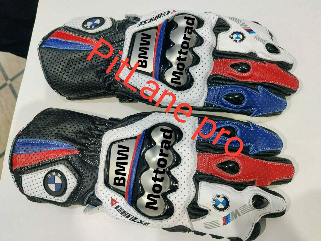 Guanti Moto BMW In Pelle Di Mucca - Corazzati, Impermeabili, Personalizzabili, Colore Blu